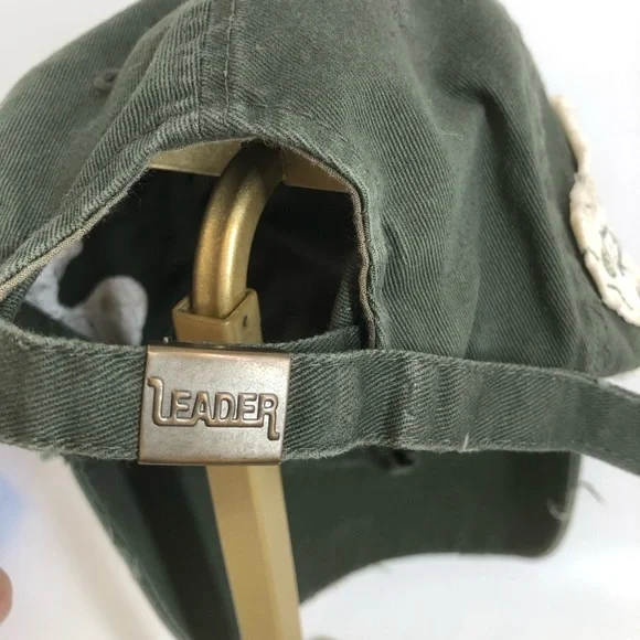 Leader Croix de Lorraine Distressed Green Baseball Cap - Picture 11 of 14
